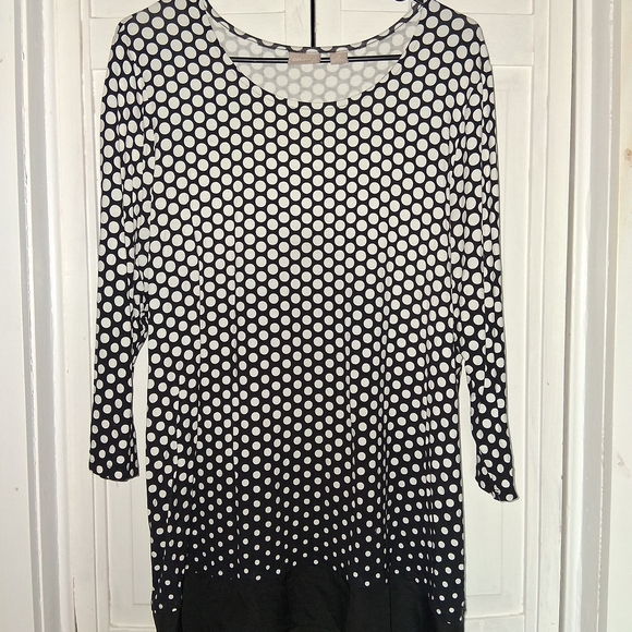 Chico's Tops - Chico's Black and White Polka Dot Long Sleeve Top